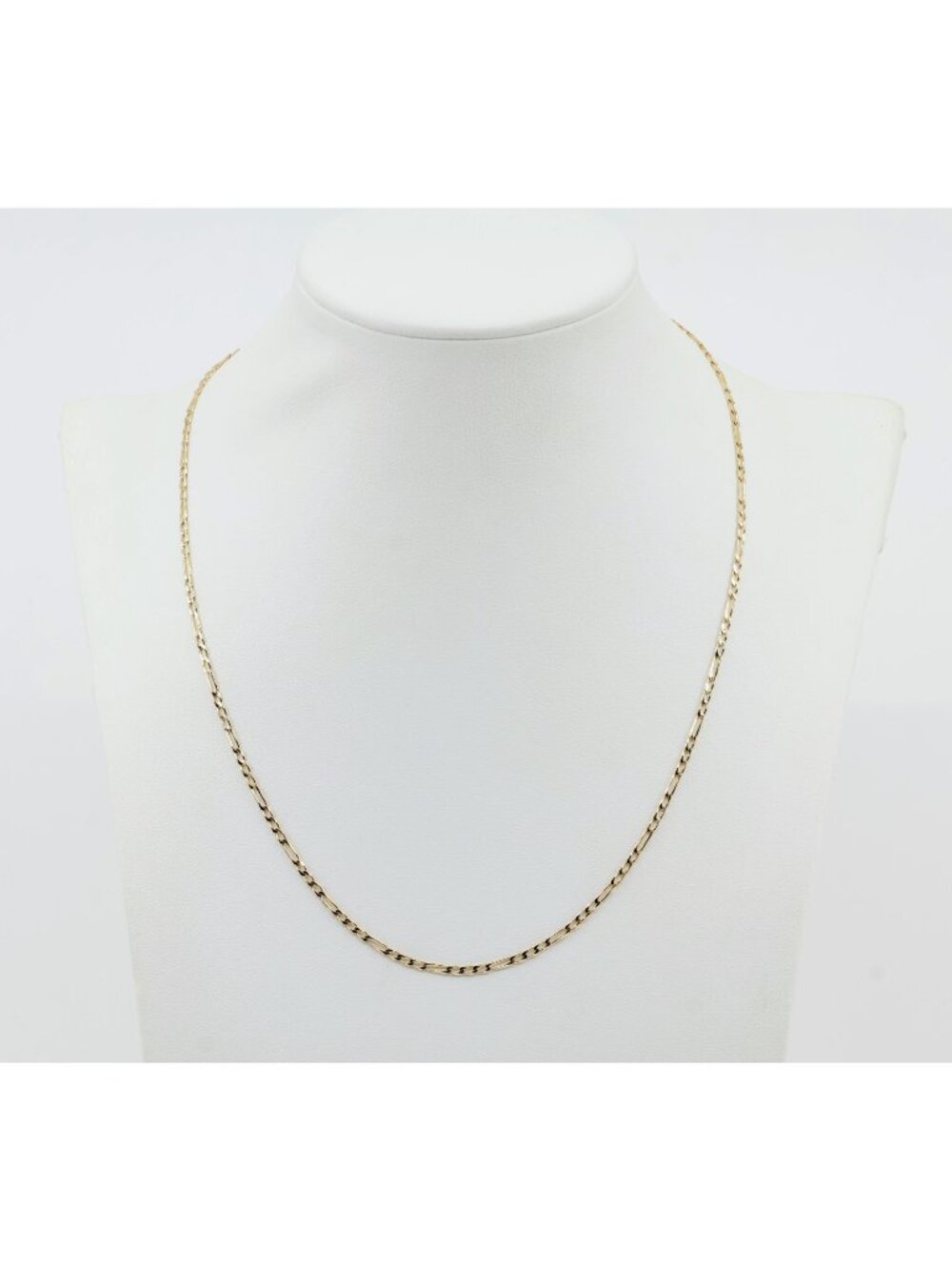 Unique 14K Solid Yellow Gold Designer Figaro Link Chain Necklace - 17.50" Length